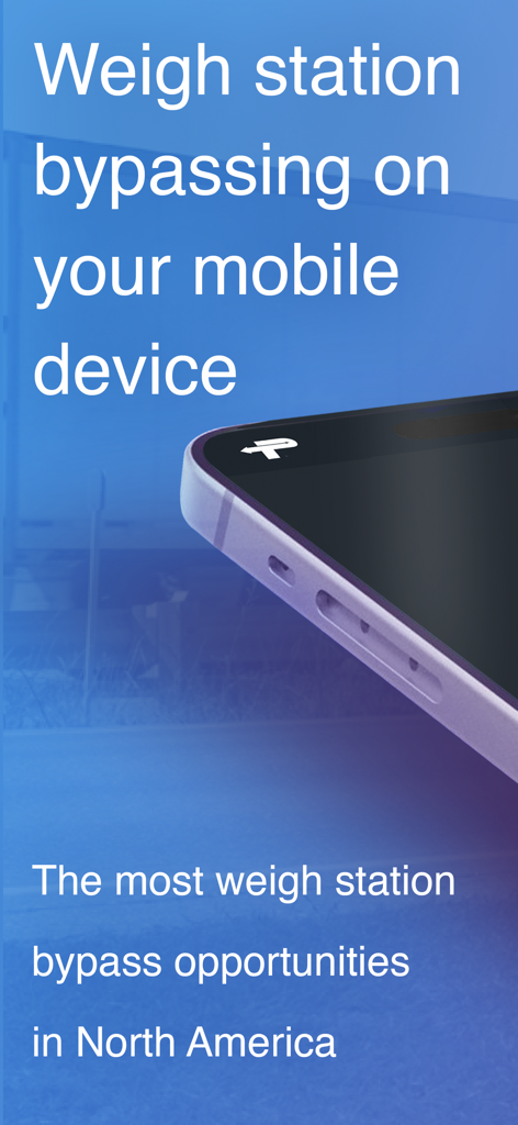 Application mobile PrePass montrant les opportunités de contournement des postes de pesée en Amérique du Nord