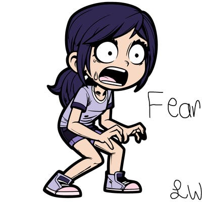 terrified realistic girl