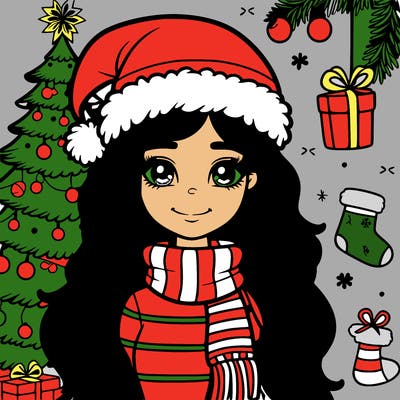 a teenager christmas girl