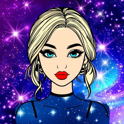 realistic girl with makeup on