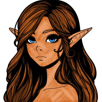 elf girl realistic dark fantasy