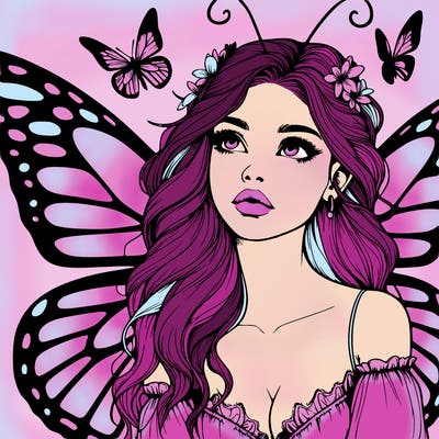 butterfly fairy realistic girl