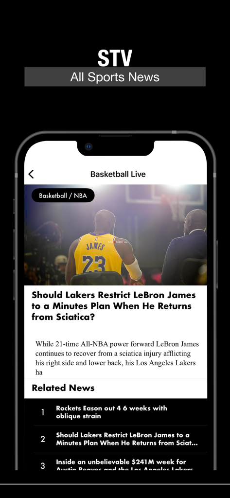 Basketball TV Live Stream - バスケットボールTVライブストリームアプリでのレブロン・ジェームズとレイカーズに関するバスケットボールニュース記事