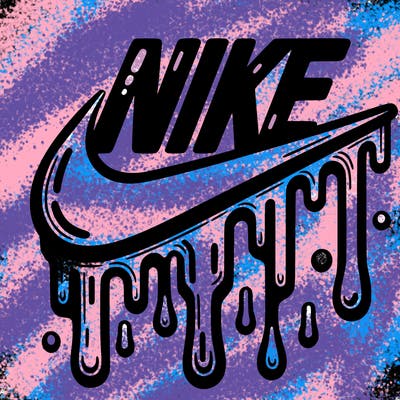 dripping nike logo