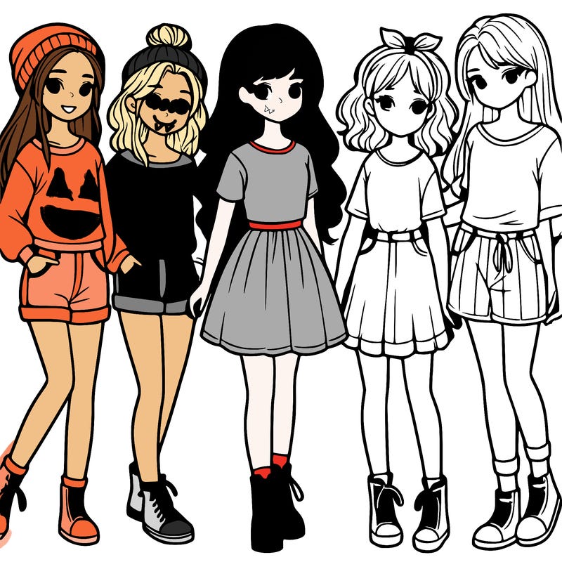 a group of five girls