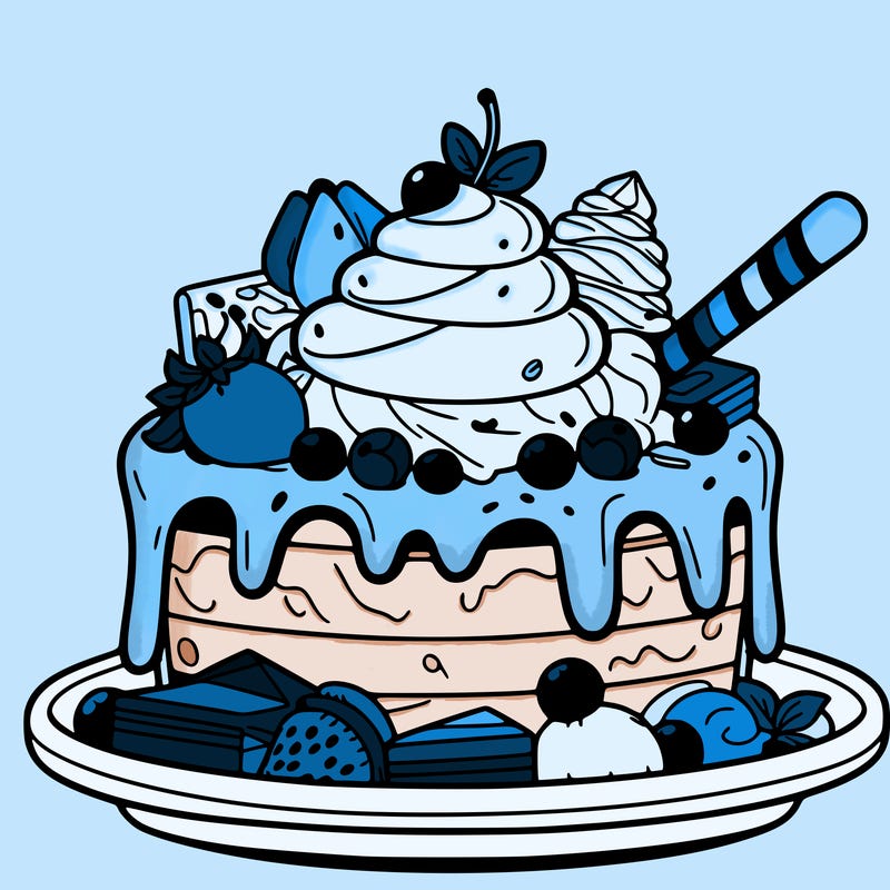 dessert with many toppings