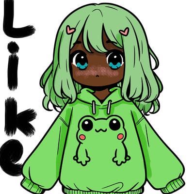 girl wearing frogging sweatshirt