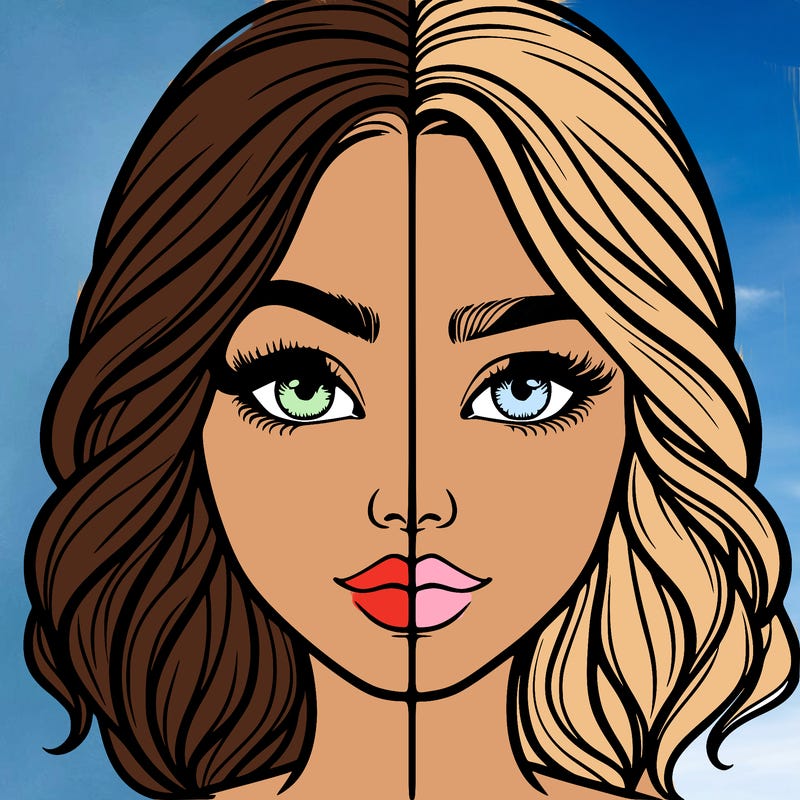 realistic girl split half