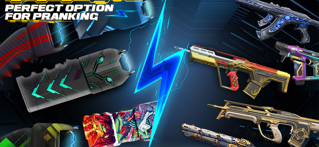 Gun Sounds: Real Gun Simulator - Colección de tasers y armas estilizadas para gastar bromas