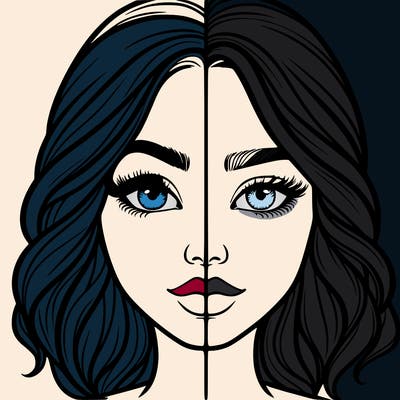 realistic girl split half