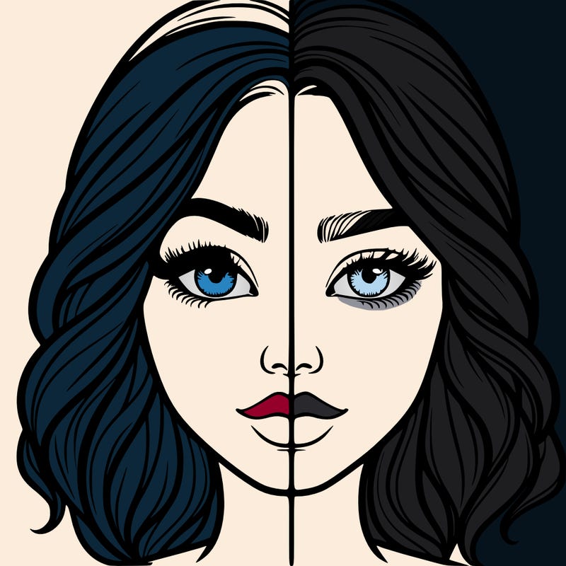 realistic girl split half