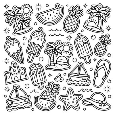 Get ready for a burst of sunshine with our summer charms coloring page! This collection features adorable designs perfect for celebrating the warmest season.