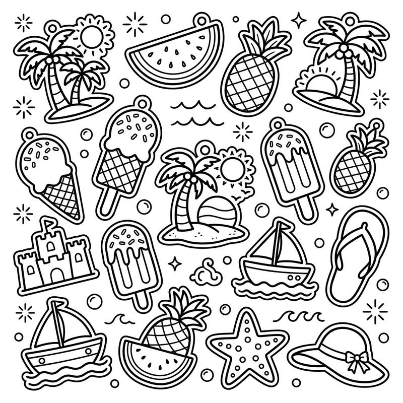 Get ready for a burst of sunshine with our summer charms coloring page! This collection features adorable designs perfect for celebrating the warmest season.