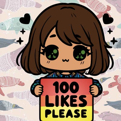 cute girl holding a sign saying 100 likes please
