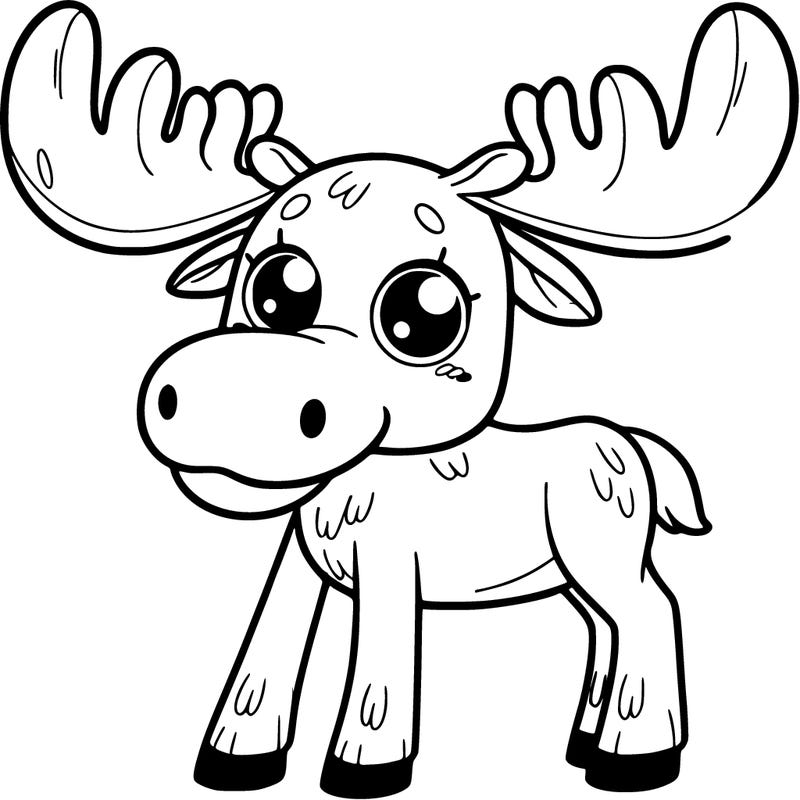 moose, big eyes, full body