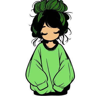 girl with baggy sweatshirt and messy bun