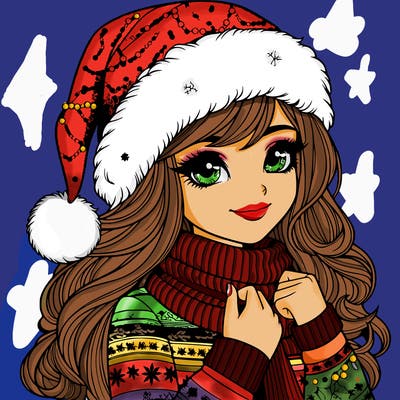 realistic christmas girl