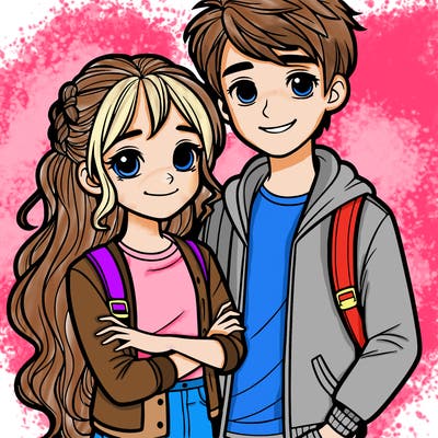 teenage girl and boy
