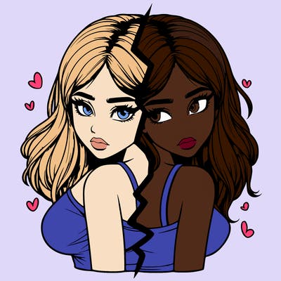 realistic girl split