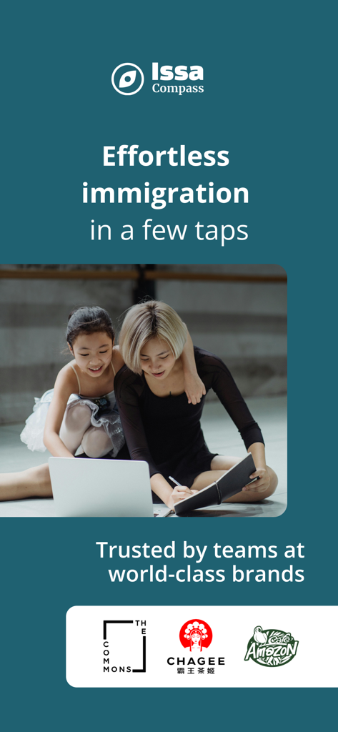 Issa Compass mobile app screen for effortless Thailand immigration and visa services