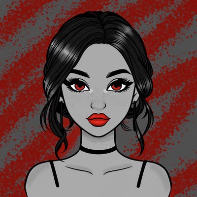 realistic girl with makeup on