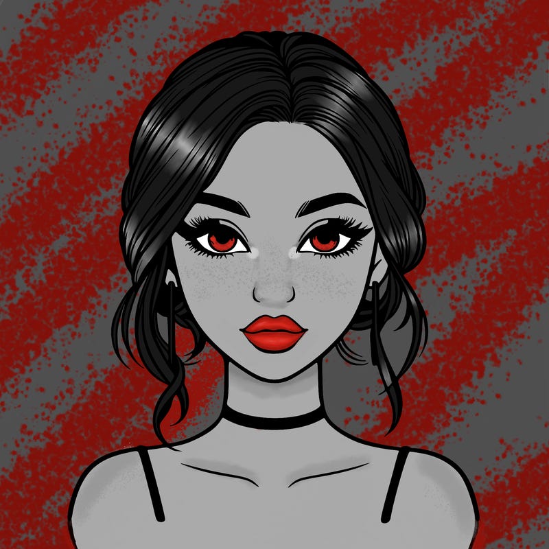 realistic girl with makeup on