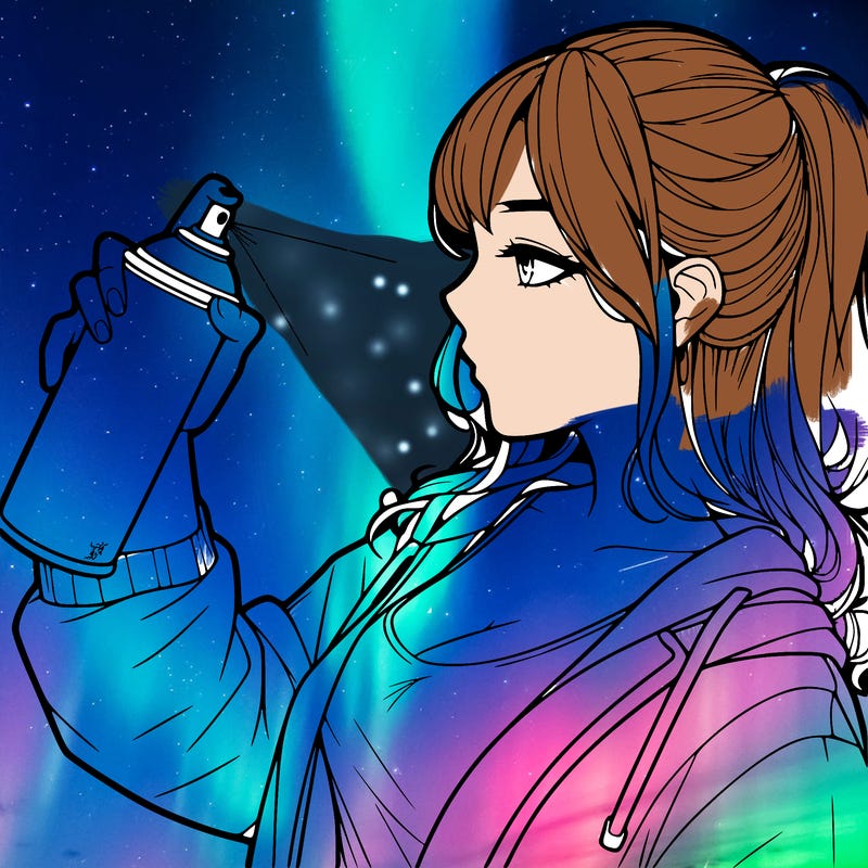 a realistic girl spray, painting