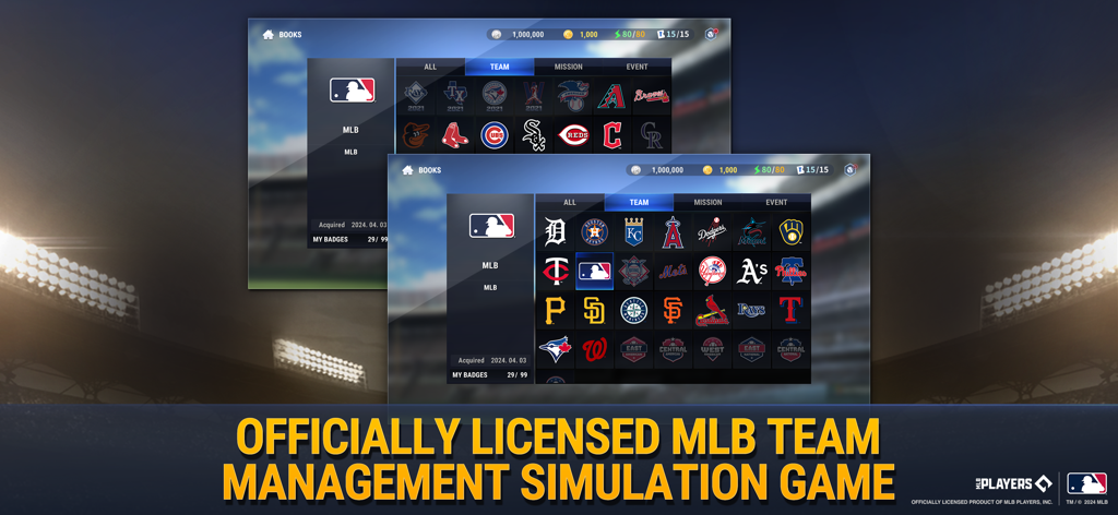 MLB 9 Innings GM - Interfaz del juego de simulación de gestión de equipos con licencia oficial de MLB 9 Innings GM