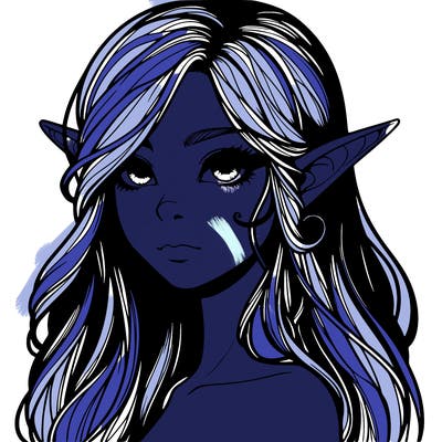 elf girl realistic dark fantasy