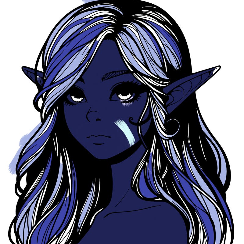 elf girl realistic dark fantasy