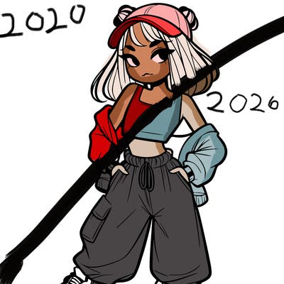 girl in crop top and baggy pants