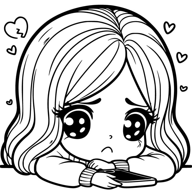 a girl sad on her phone