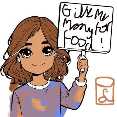 realistic girl holding up a sign