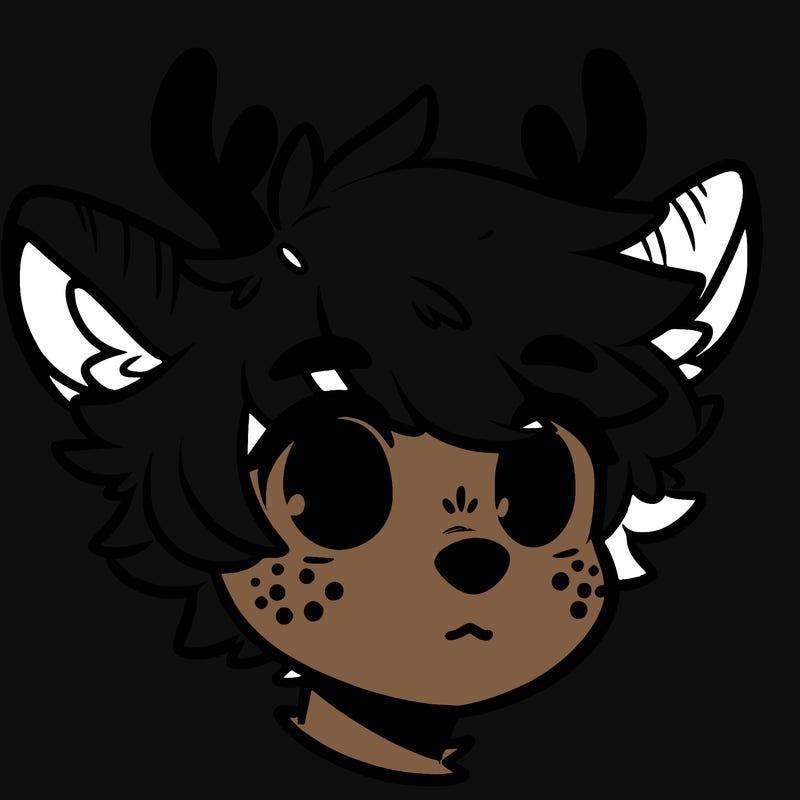 a humanoid deer with soft fluffy ears