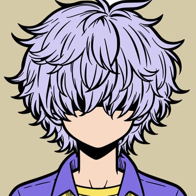 manga boy fluffy hair covering his eyes