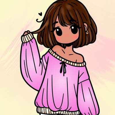 girl in baggy sweater hanging off her shoulder