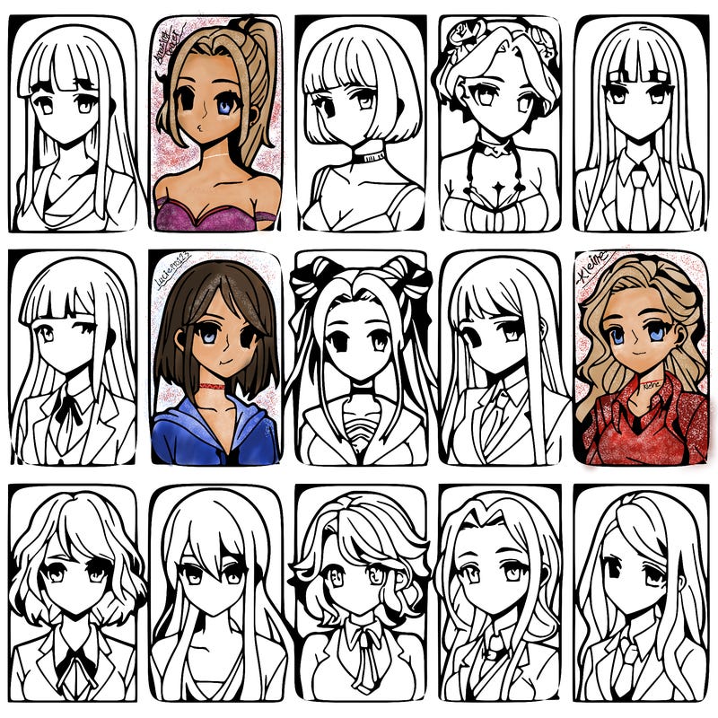 girls that look diffrent anime