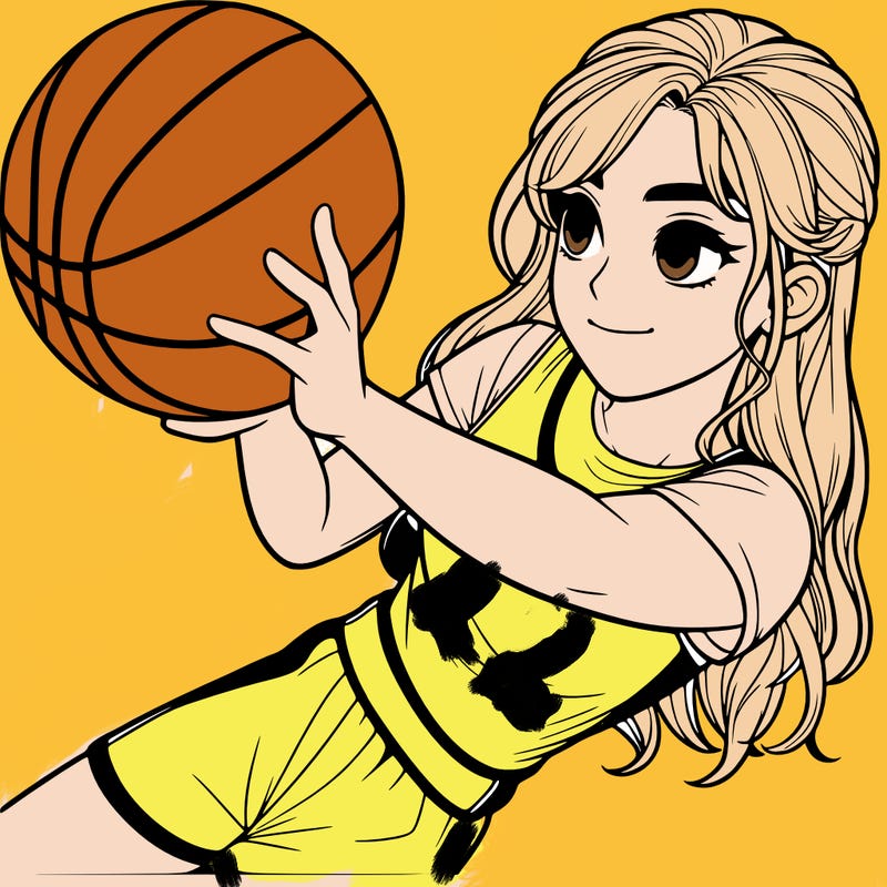 realistic girl playing basketball