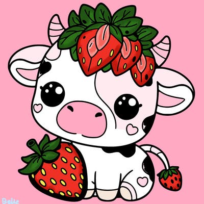cute strawberry cow