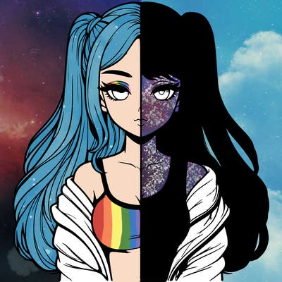 realistic girl split