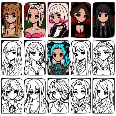 girls that look diffrent anime