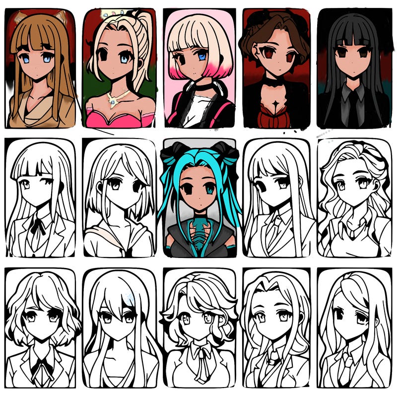 girls that look diffrent anime