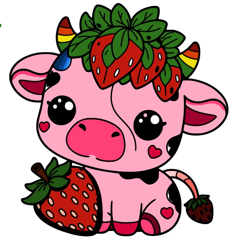 cute strawberry cow