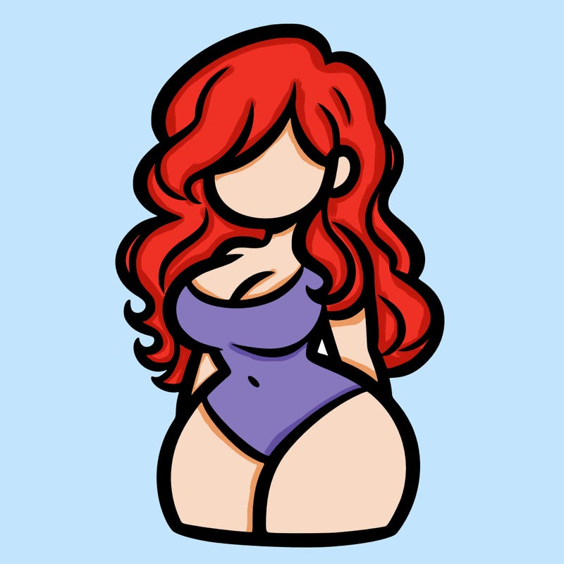 curvy woman with hair