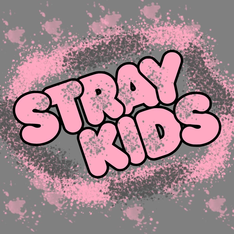 bubble letters saying stray kids