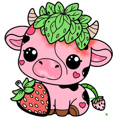 cute strawberry cow