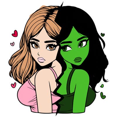 realistic girl split