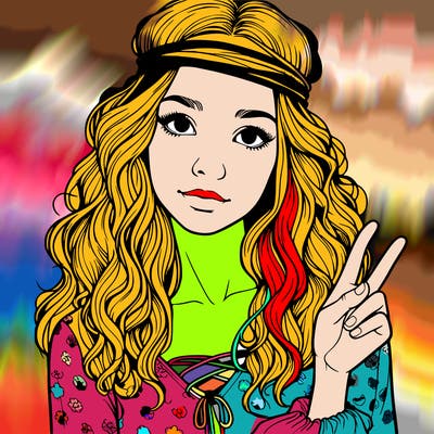 realistc girl 70s hippie