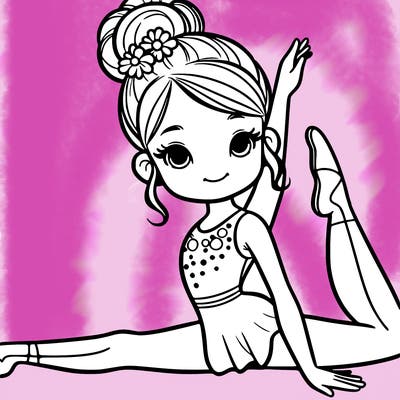 a pretty gymnast doing the splits