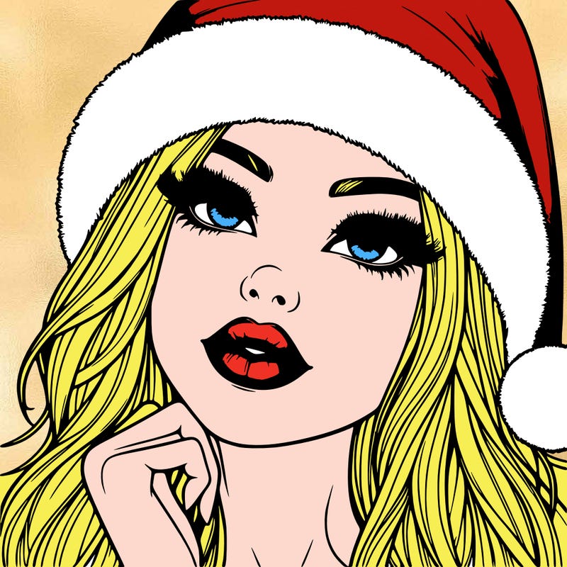 realistic christmas girl with lips